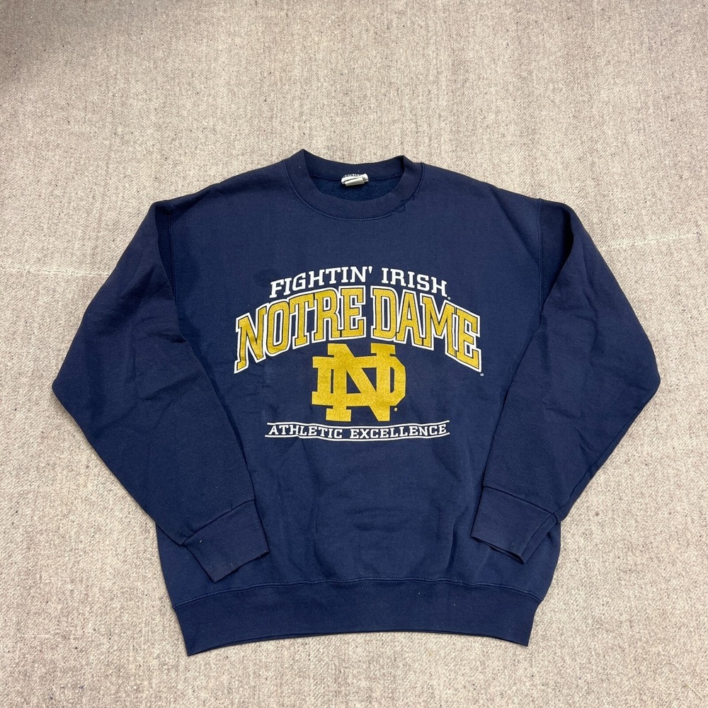 Vintage Fighting Irish Notre Dame Sweatshirt Mens Large Blue 1990s Nutmeg